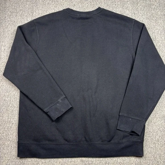 Y2K  Quiksilver Silver Crewneck Sweater Mens L Black Sweatshirt Classic Fit - Picture 8 of 8